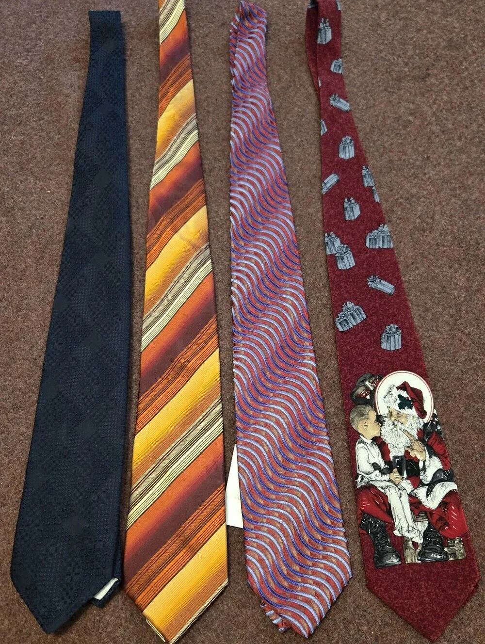 Vintage Tie Lot 70s 80s 90s Abstract Christmas Collector Vibes